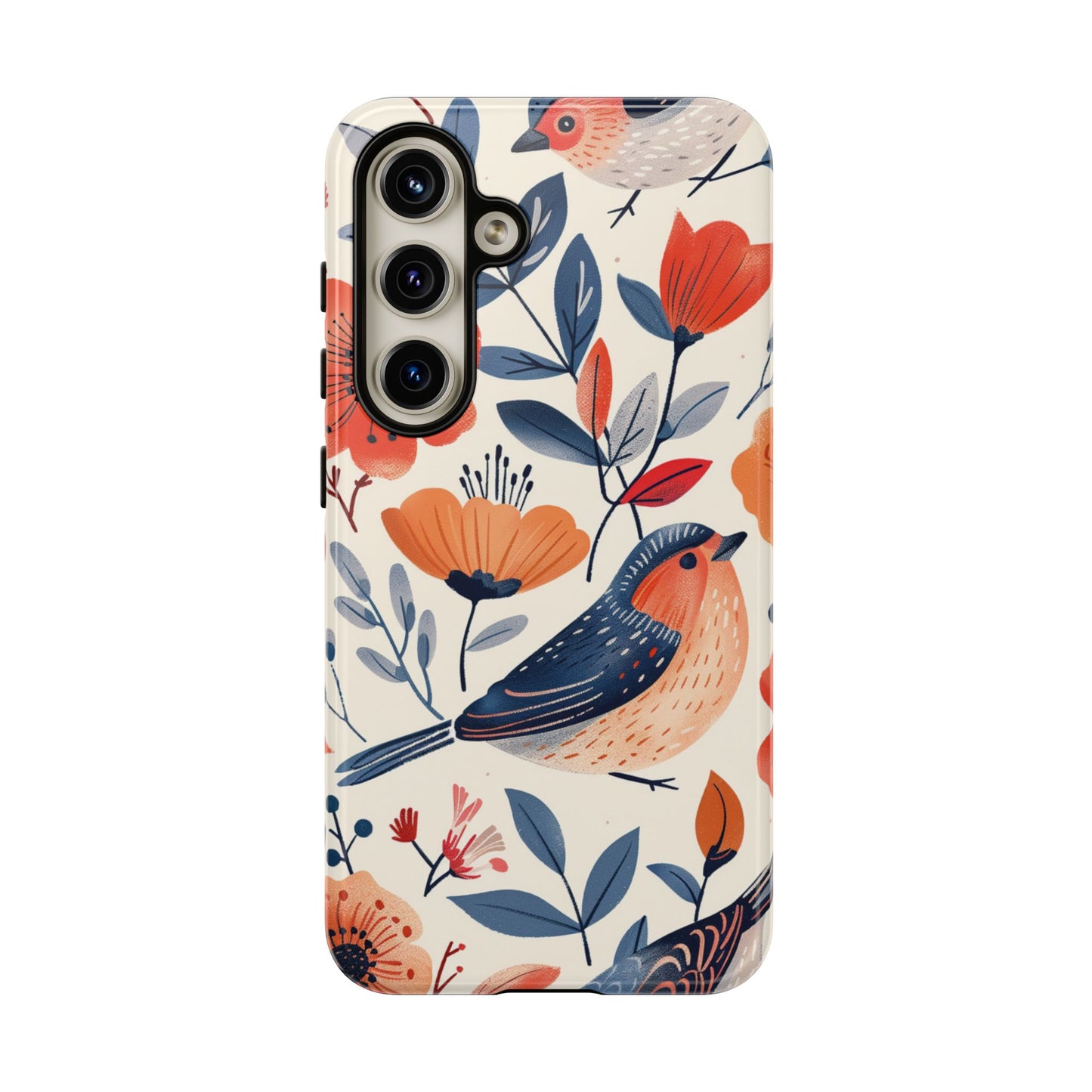 Floral Bird Phone Case - Elegant Nature-Inspired Cover for iPhone, Samsung & Google Pixel