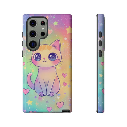 Rainbow Galaxy Cat Phone Case – Cute Anime Aesthetic for iPhone, Google Pixel & Samsung