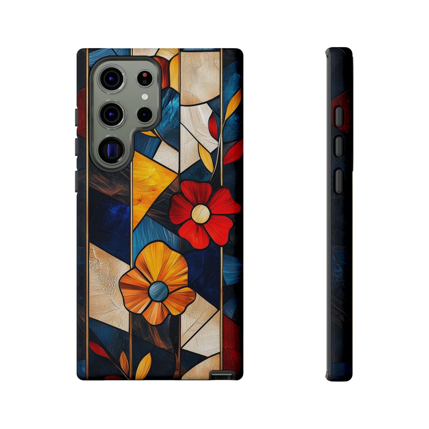 Bloomlines – Geometric Floral Stained Glass Phone Case for iPhone, Samsung & Pixel