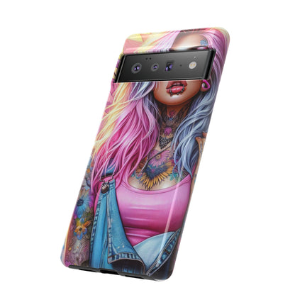 Sunset Glow – Pastel Punk & Floral Ink Mobile Cover