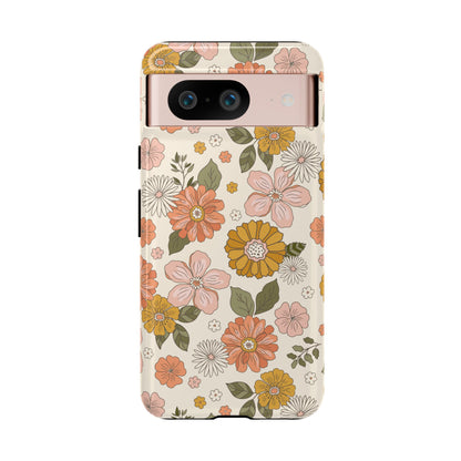 Retro Floral Phone Case - Vintage Aesthetic for iPhone, Samsung & Google Pixel