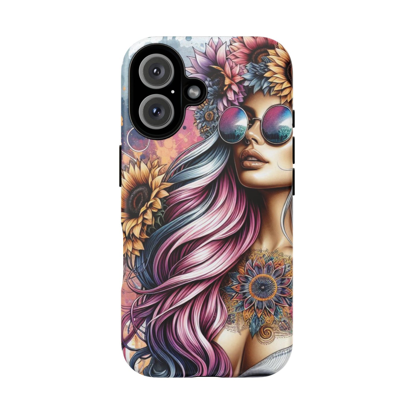 Bohemian Sunflower Queen – Retro Floral Fantasy Mobile Cover