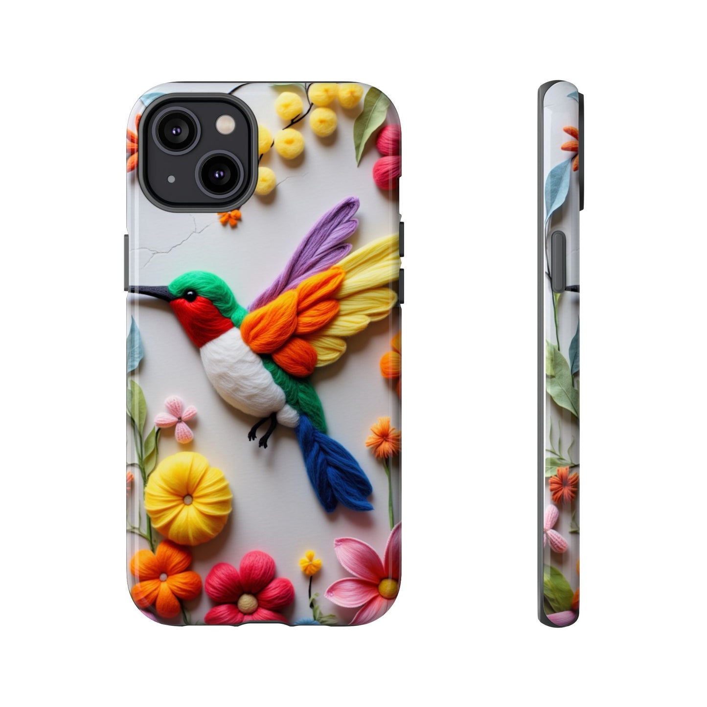 Elegant Hummingbird with Floral Mosaic Design | Nature's Artistic Vibes | iPhone 16 Pro