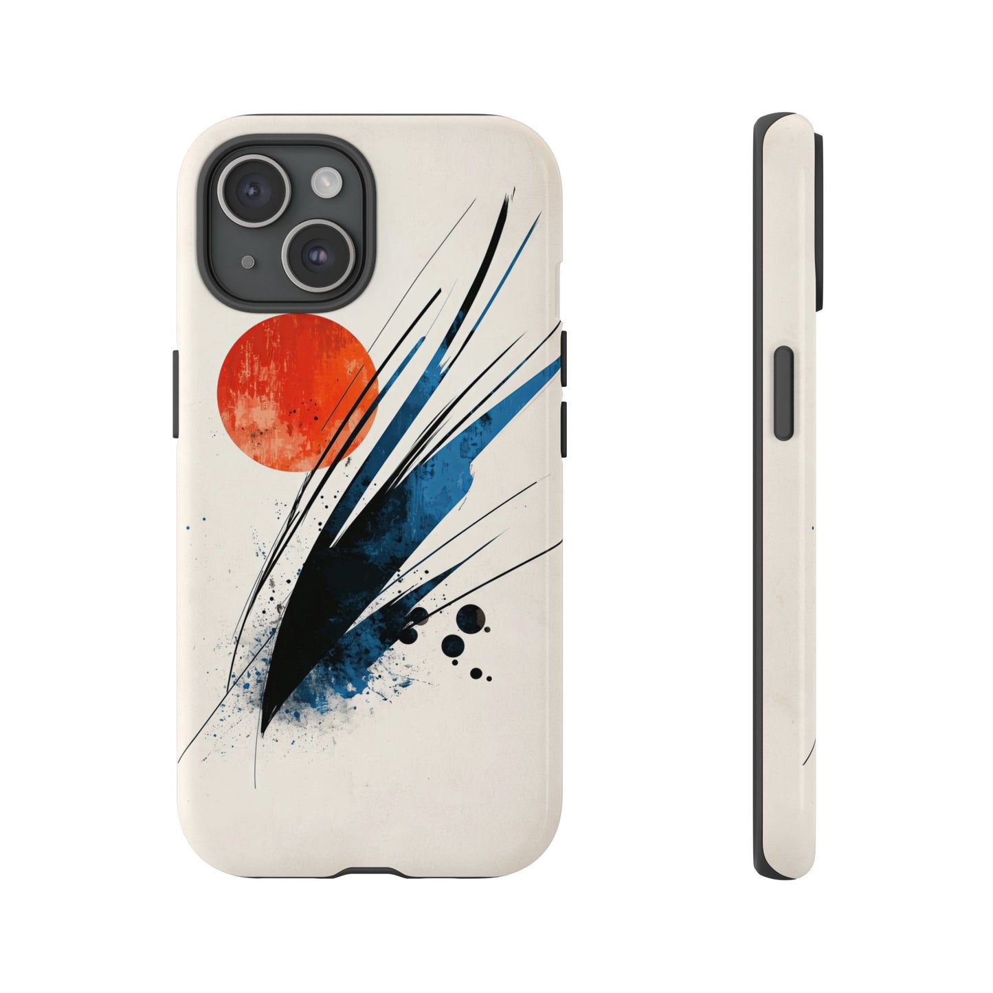 Zen Burst – Minimal Abstract Ink Stroke Phone Case for iPhone, Samsung & Pixel