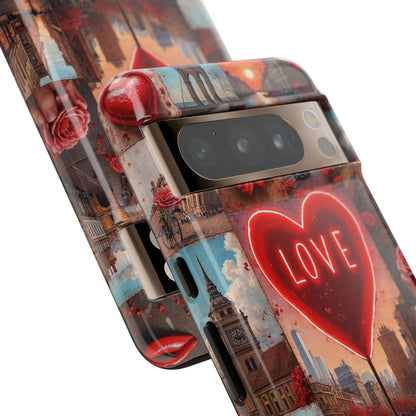 Neon Love Heart & Rose Phone Case