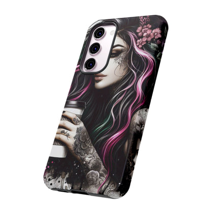 Tattooed Serenity – Gothic Coffee Lover Mobile Cover