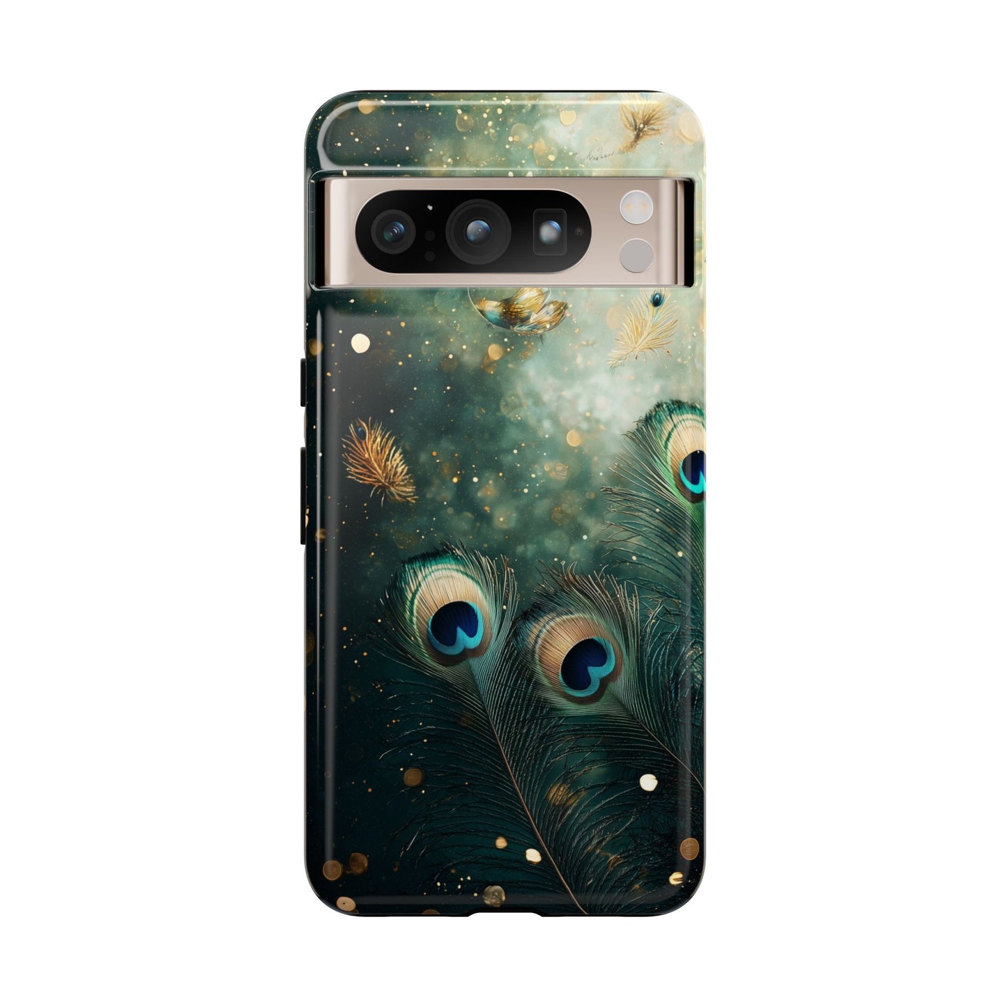 Iridescent Peacock Feather Luxe Phone Case for iPhone, Samsung & Google Pixel