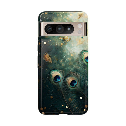 Iridescent Peacock Feather Luxe Phone Case for iPhone, Samsung & Google Pixel