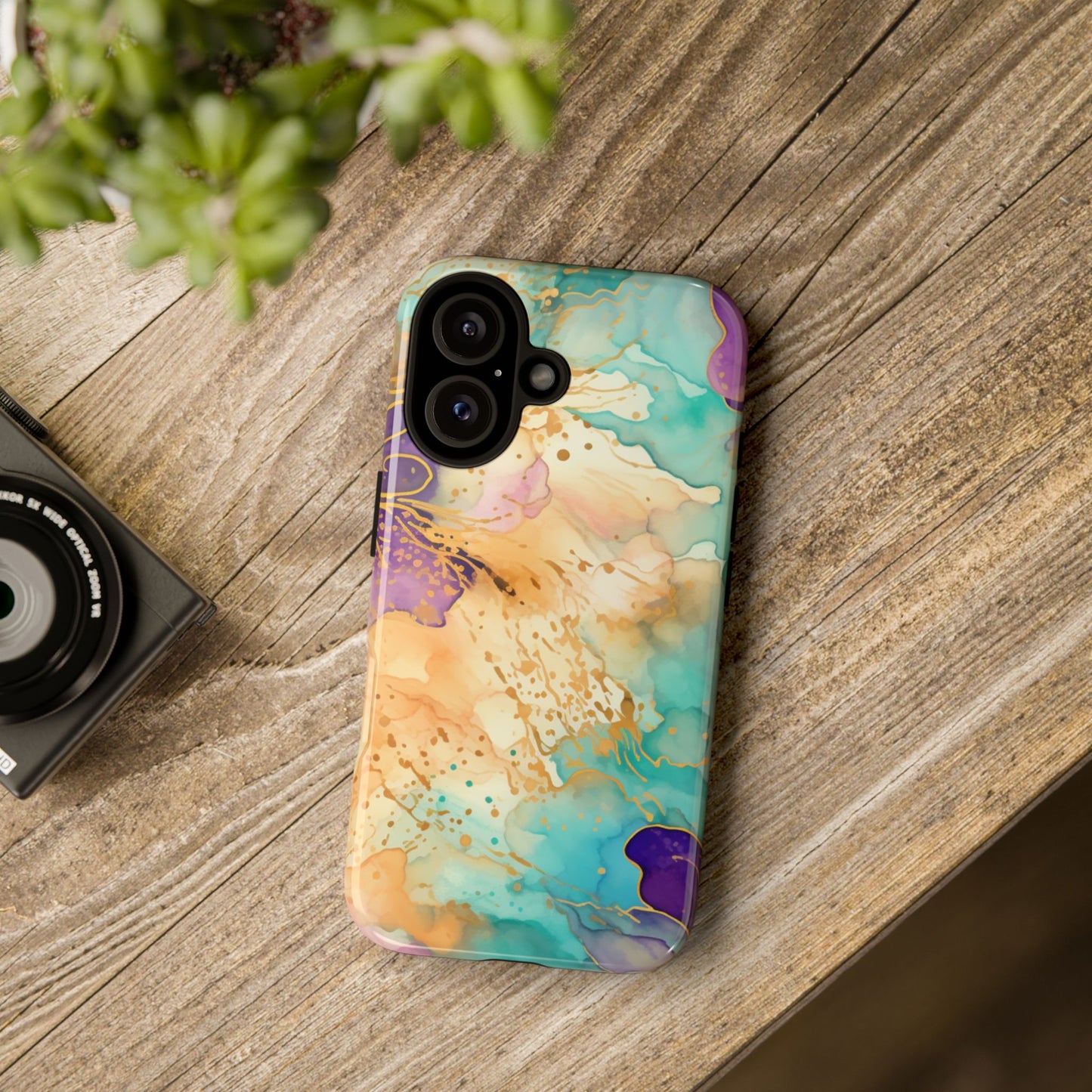 Golden Aura Abstract Watercolor Mobile Case