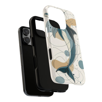 Ocean Whimsy: Abstract Dolphin Splash Phone Case for iPhone, Samsung & Pixel