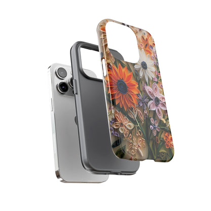 Intricate Quilled Floral Artwork In Vibrant Colors phone case design.