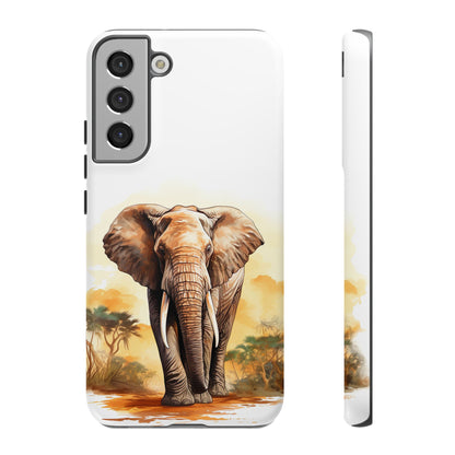 Safari Elephant Watercolor Mobile Cover – Majestic Wildlife Art