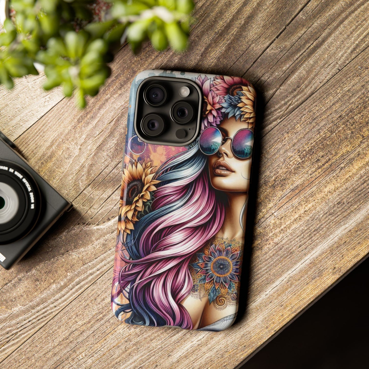 Bohemian Sunflower Queen – Retro Floral Fantasy Mobile Cover