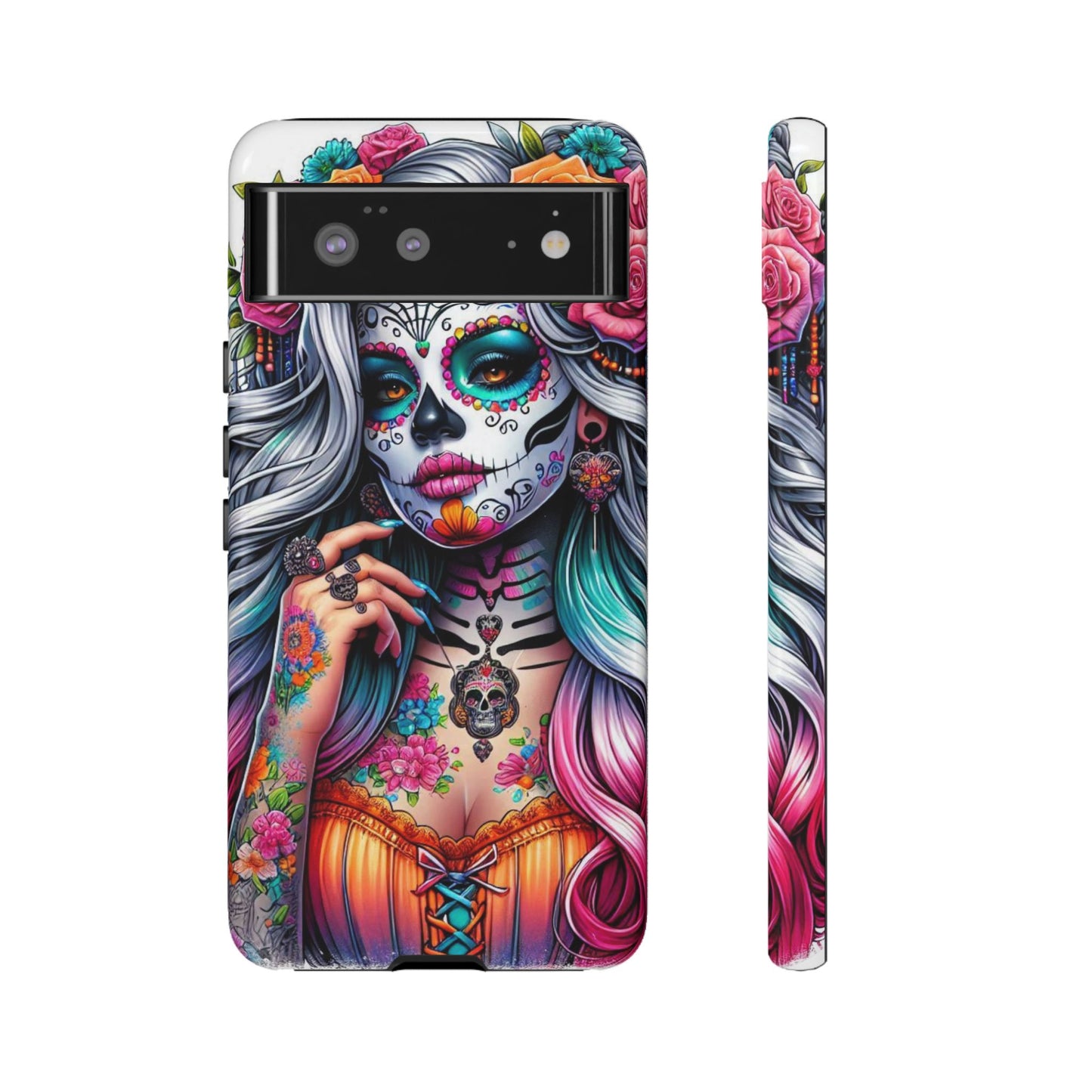 Sugar Skull Goddess – Día de los Muertos Floral Queen Mobile Cover