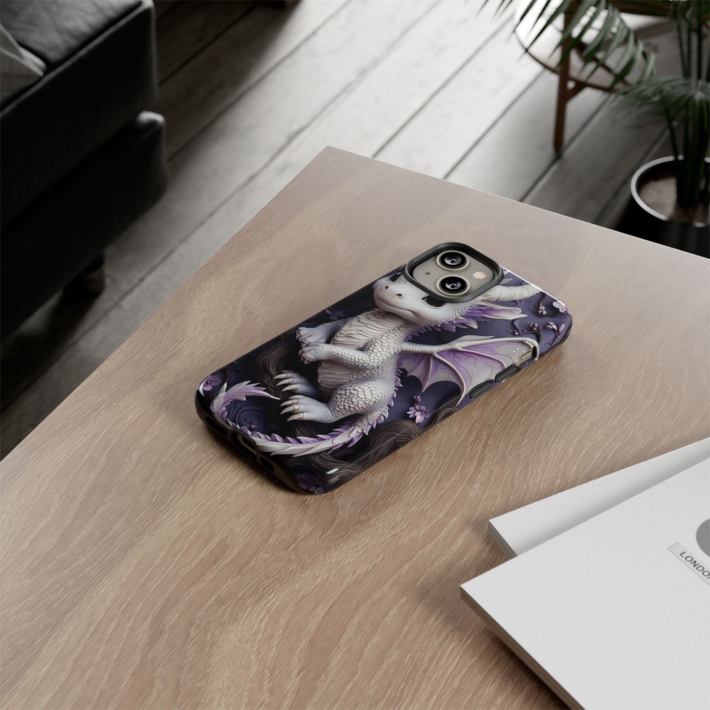 Charming Young Dragon on a Branch Phone Case Design