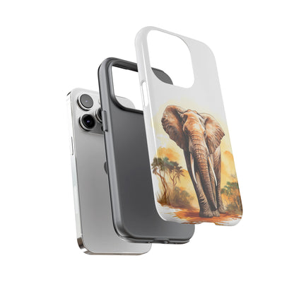 Safari Elephant Watercolor Mobile Cover – Majestic Wildlife Art