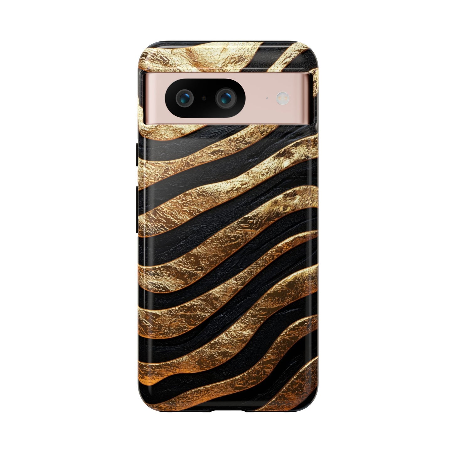 Luxury Black & Gold Zebra Stripes Phone Case for iPhone, Samsung & Google Pixel