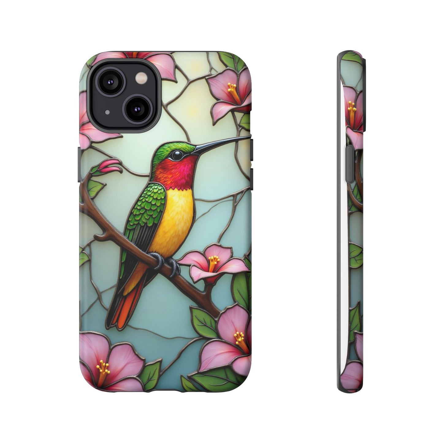 Elegant Hummingbird with Floral Mosaic | Artistic Nature Design