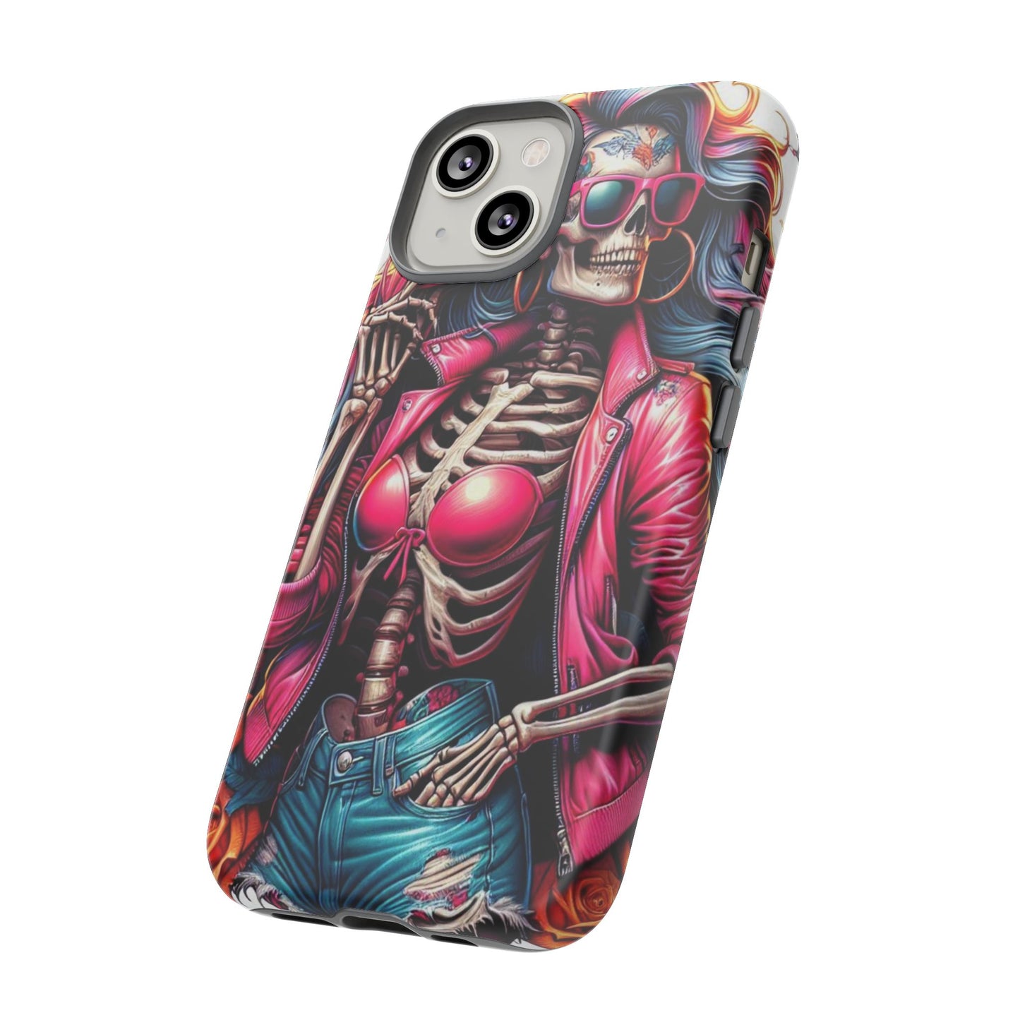 Neon Bones – Retro Skeleton & Vibrant Punk Aesthetic Mobile Cover