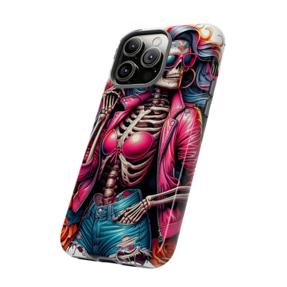 Neon Bones – Retro Skeleton & Vibrant Punk Aesthetic Mobile Cover