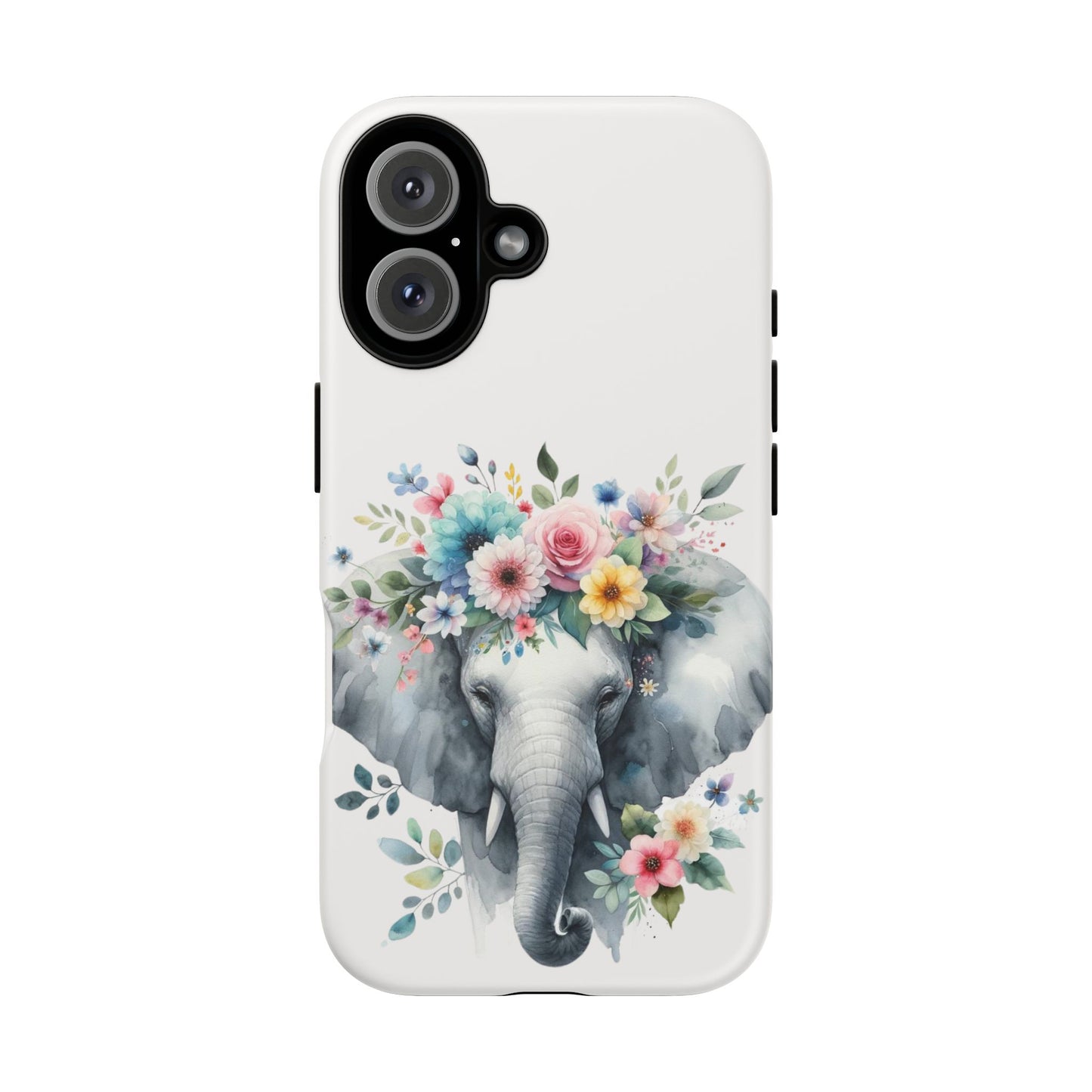 Floral Crown Elephant Mobile Cover – Elegant Watercolor Art