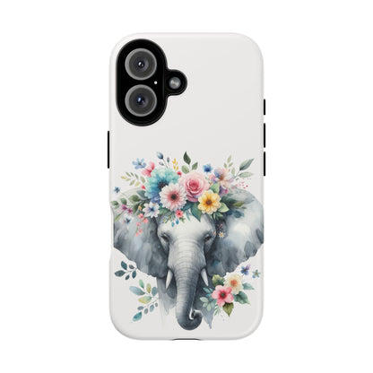 Floral Crown Elephant Mobile Cover – Elegant Watercolor Art