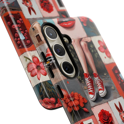Red Sneakers & Roses Collage Phone Case
