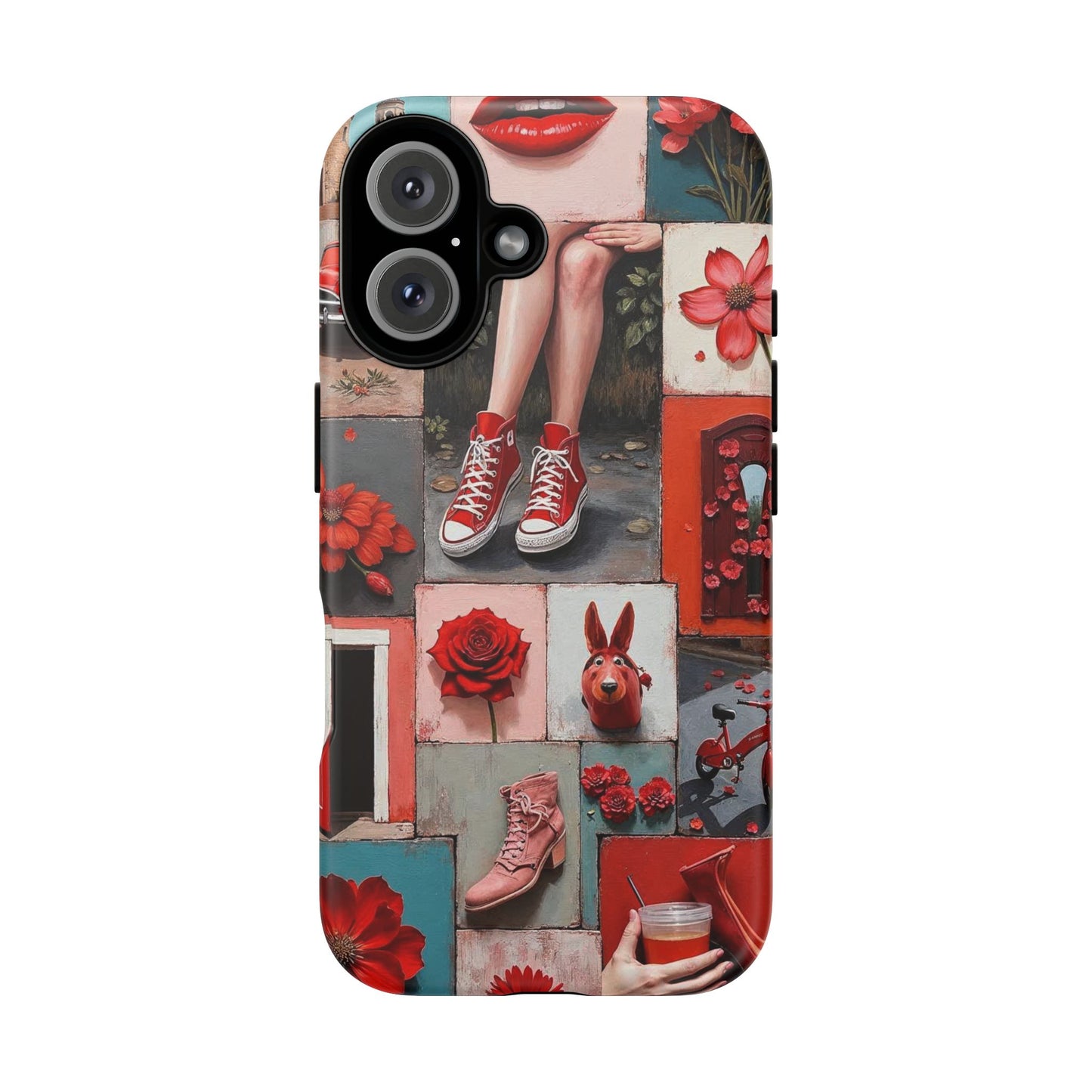 Red Sneakers & Roses Collage Phone Case