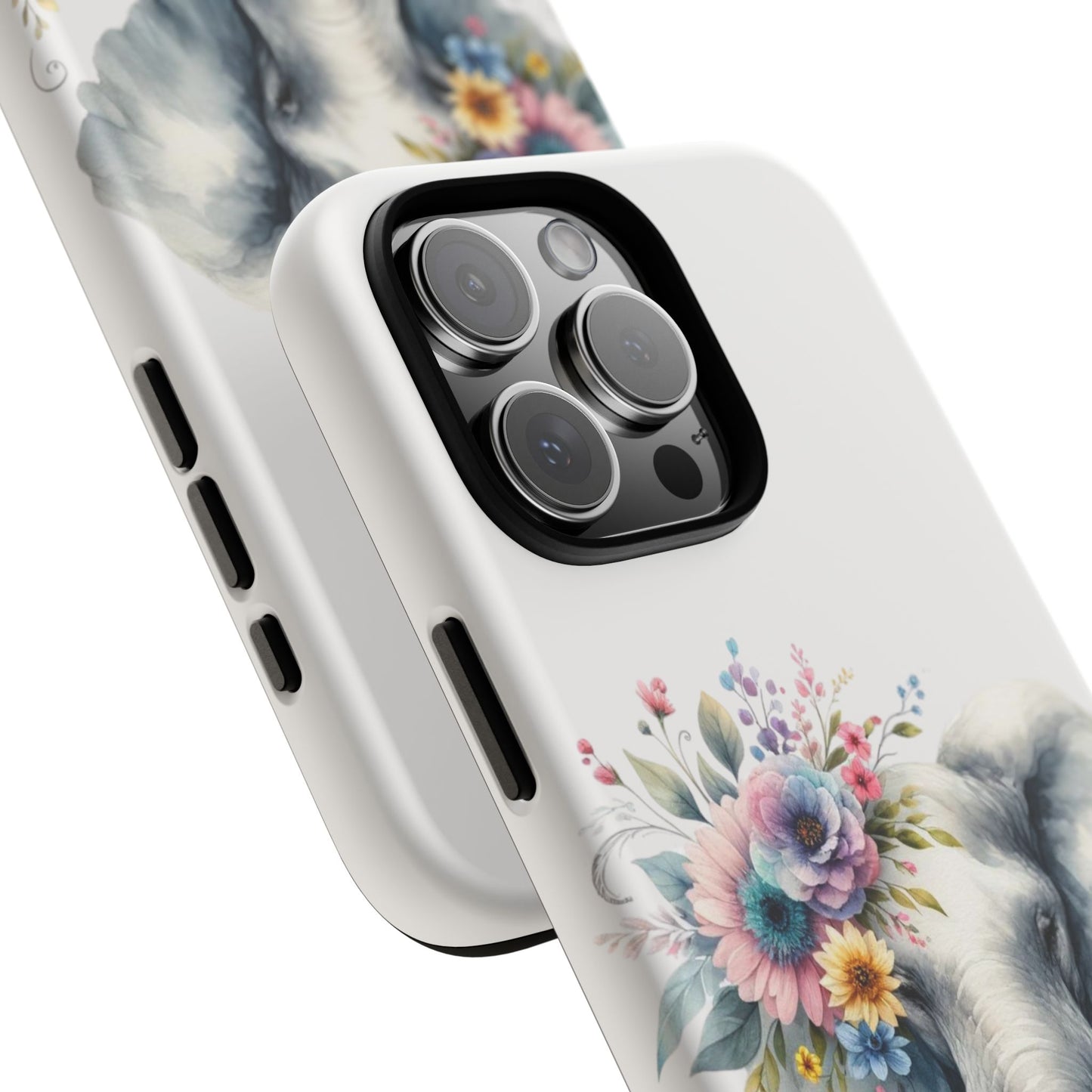 Floral Elephant Mobile Cover – Elegant Watercolor Art