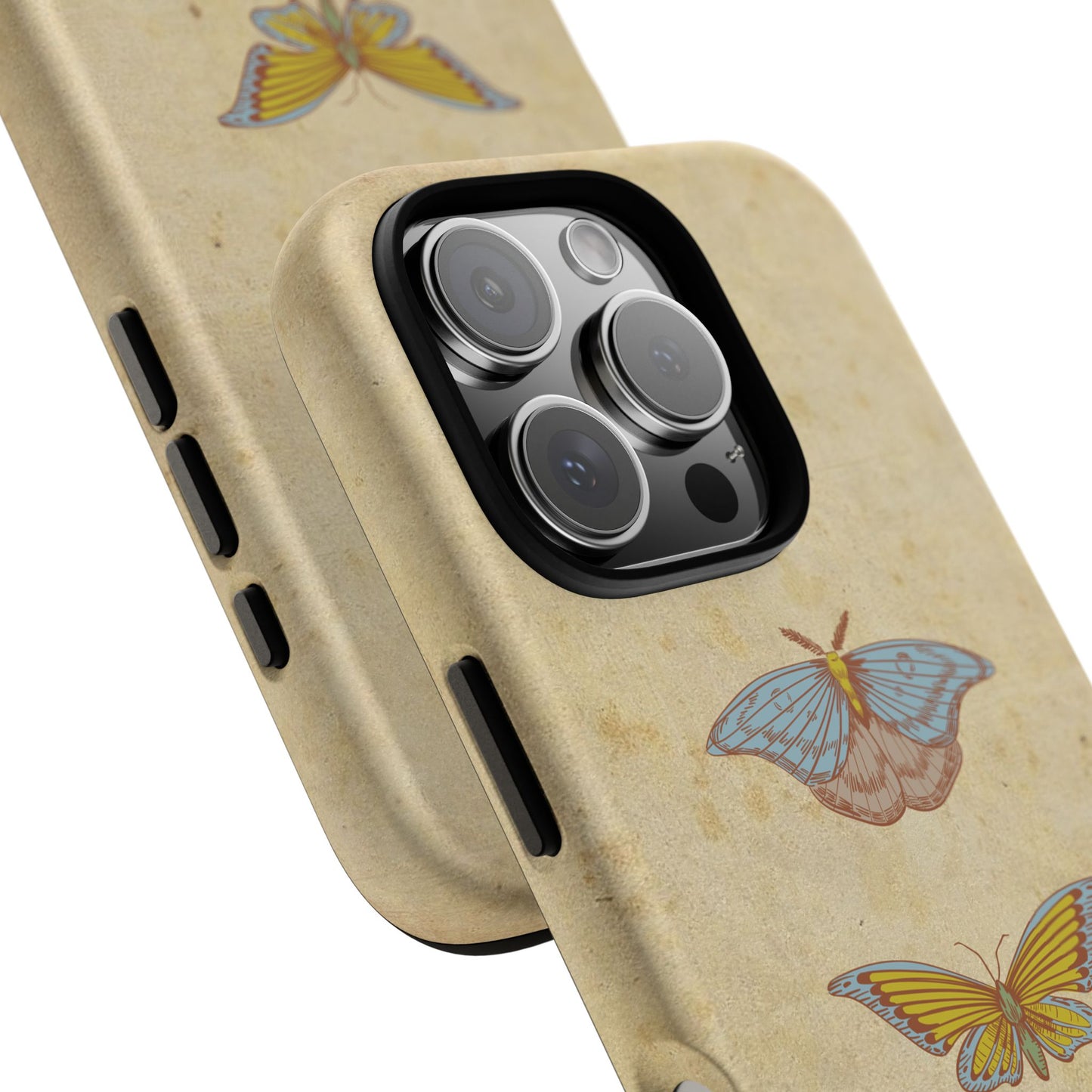 Minimal Vintage Butterfly Phone Case – Aesthetic Beige Background for iPhone, Samsung & Pixel