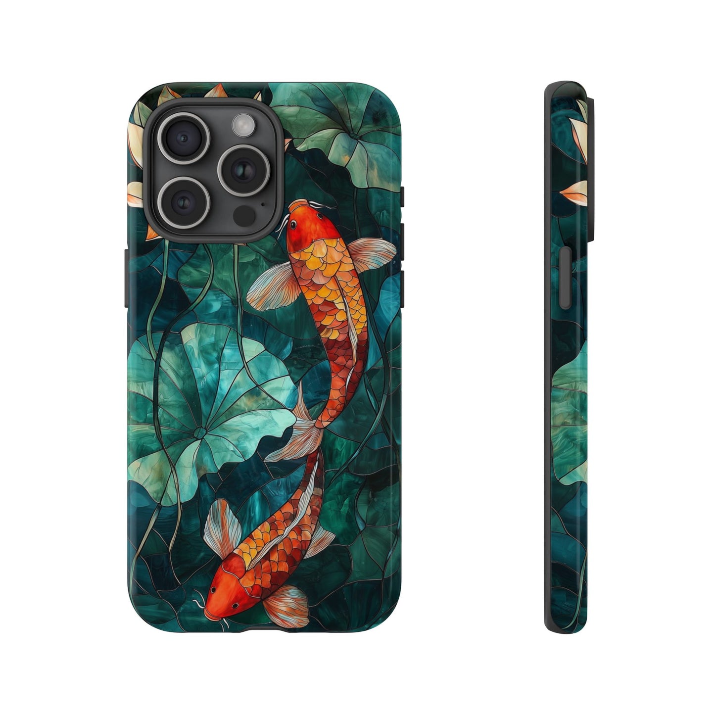 Lotus Serenity" – Koi Pond Stained Glass Case or iPhone, Samsung & Pixel