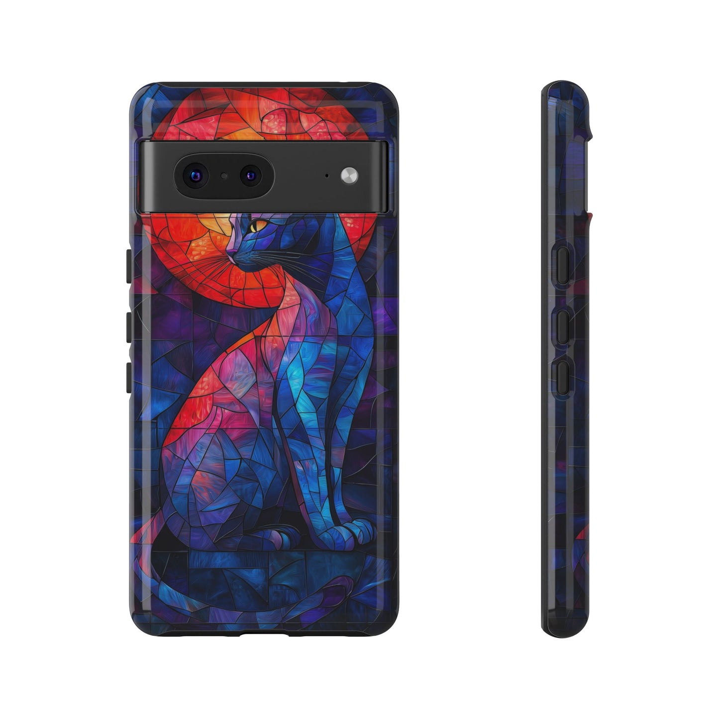 Mystic Paws – Stained Glass Cat Phone Case for iPhone, Samsung & Pixel
