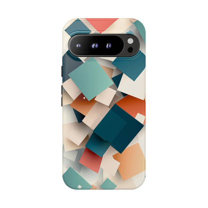 Geometric Cascade – Modern Abstract Blocks Phone Case – iPhone, Google Pixel, Samsung