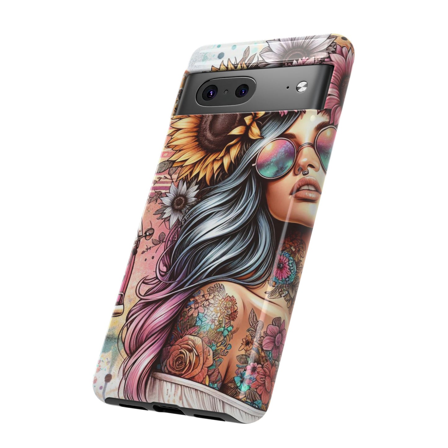 Retro Boho Wanderer – Sunflower Hippie Van Mobile Cover