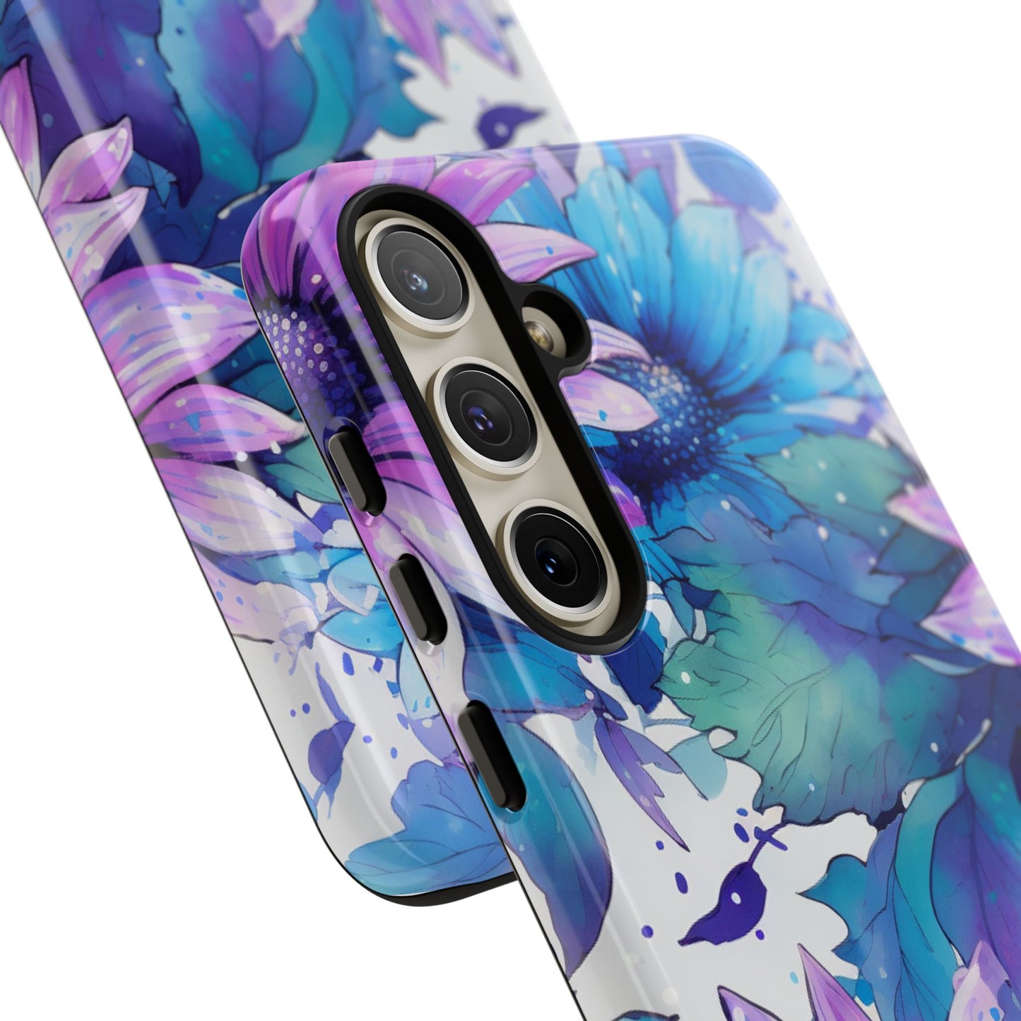 Dreamy Blue & Purple Floral Watercolor Mobile Case