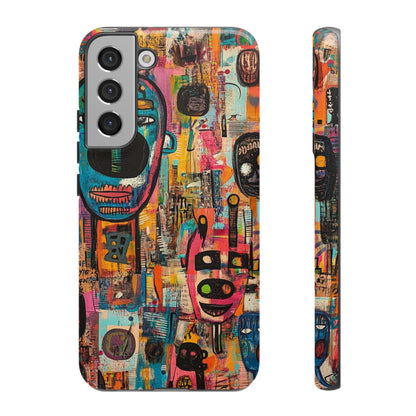 Abstract Basquiat Phone Case – Artistic Phone Protector – Bold, Graffiti-Inspired Street Art Cover - iPhone, Samsung & Google Pixel Cover - Artistic Painting Case, Art Lover Gift