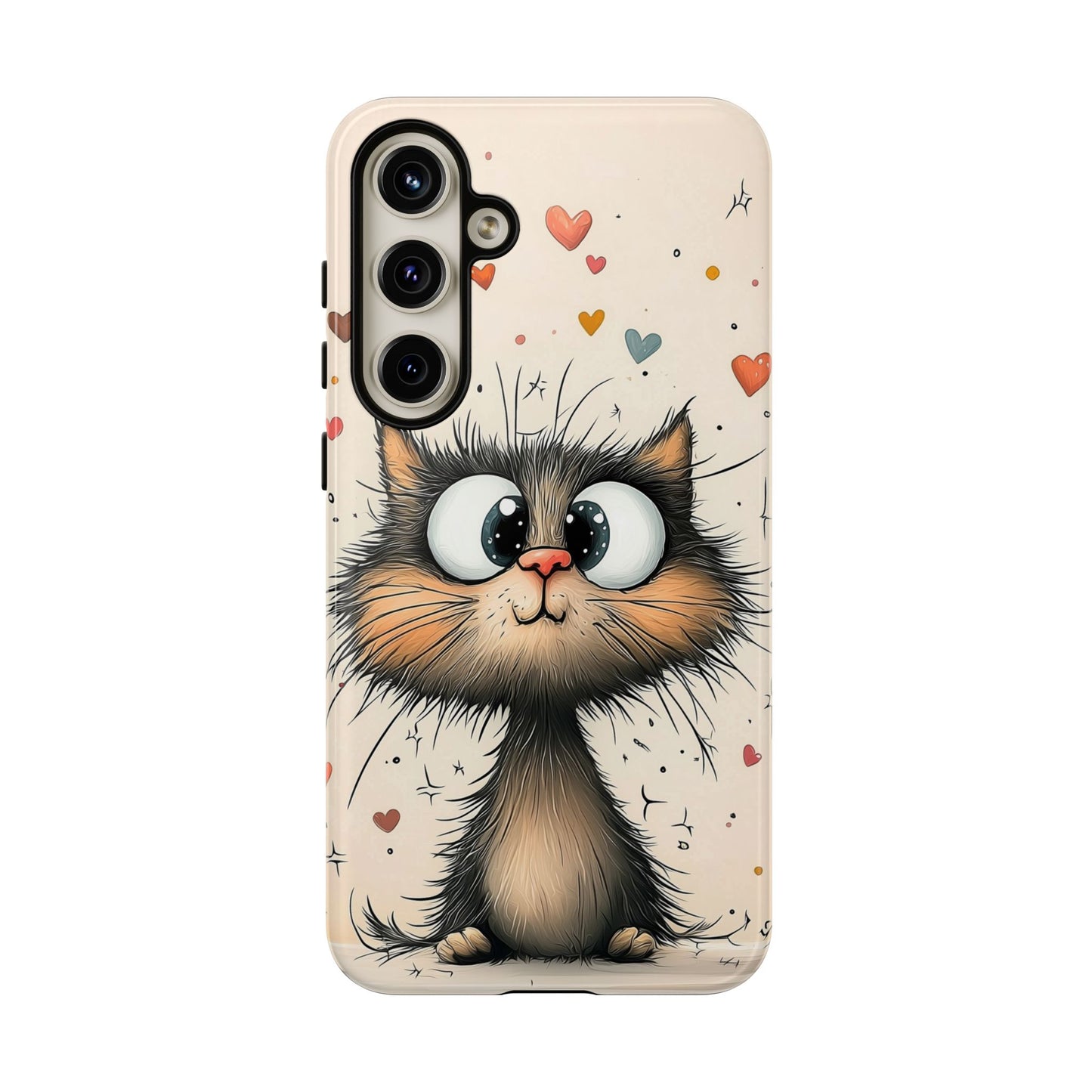 Whiskers & Hearts Phone Case – Cute Anime Cat Design for iPhone, Google Pixel & Samsung