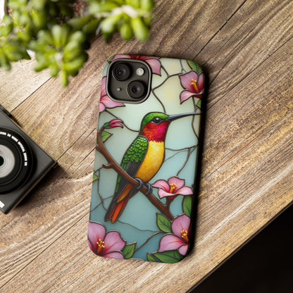 Elegant Hummingbird with Floral Mosaic | Artistic Nature Design