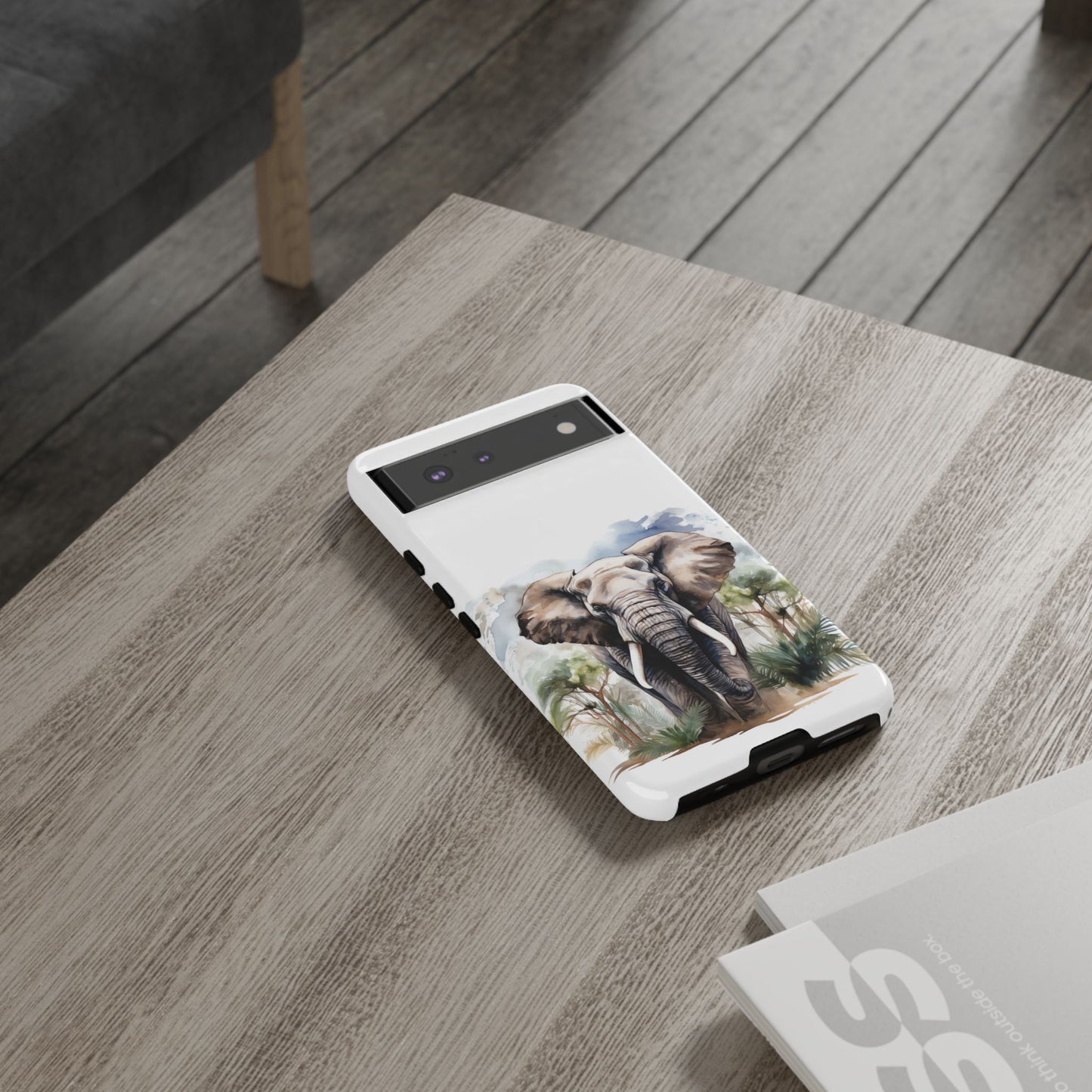 Majestic Watercolor Elephant Mobile Cover – Artistic Wildlife Design