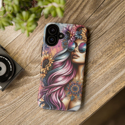 Bohemian Sunflower Queen – Retro Floral Fantasy Mobile Cover