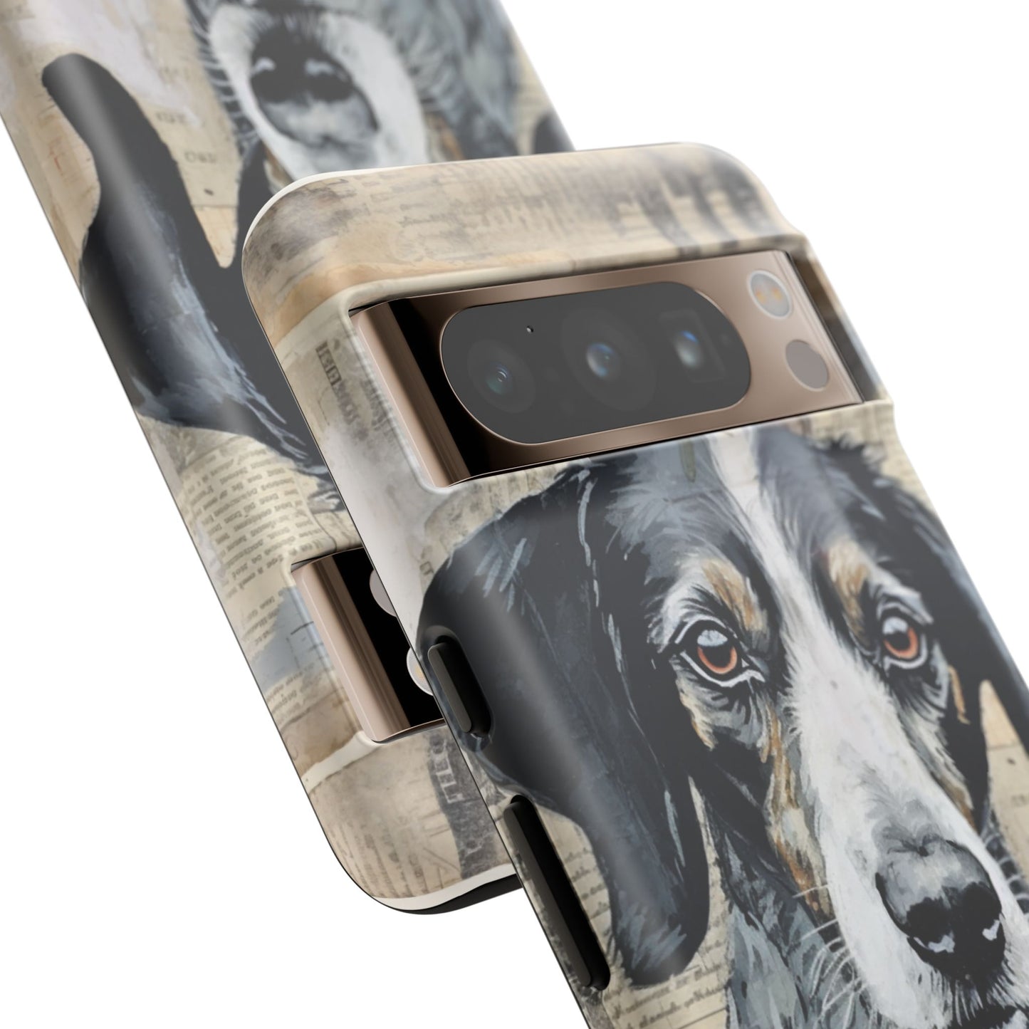 Rustic Dog Portrait – Vintage Collage Style