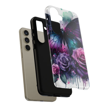 Mystic Bloom – Vibrant Butterfly & Rose Art Mobile Cover