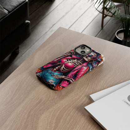Neon Bones – Retro Skeleton & Vibrant Punk Aesthetic Mobile Cover