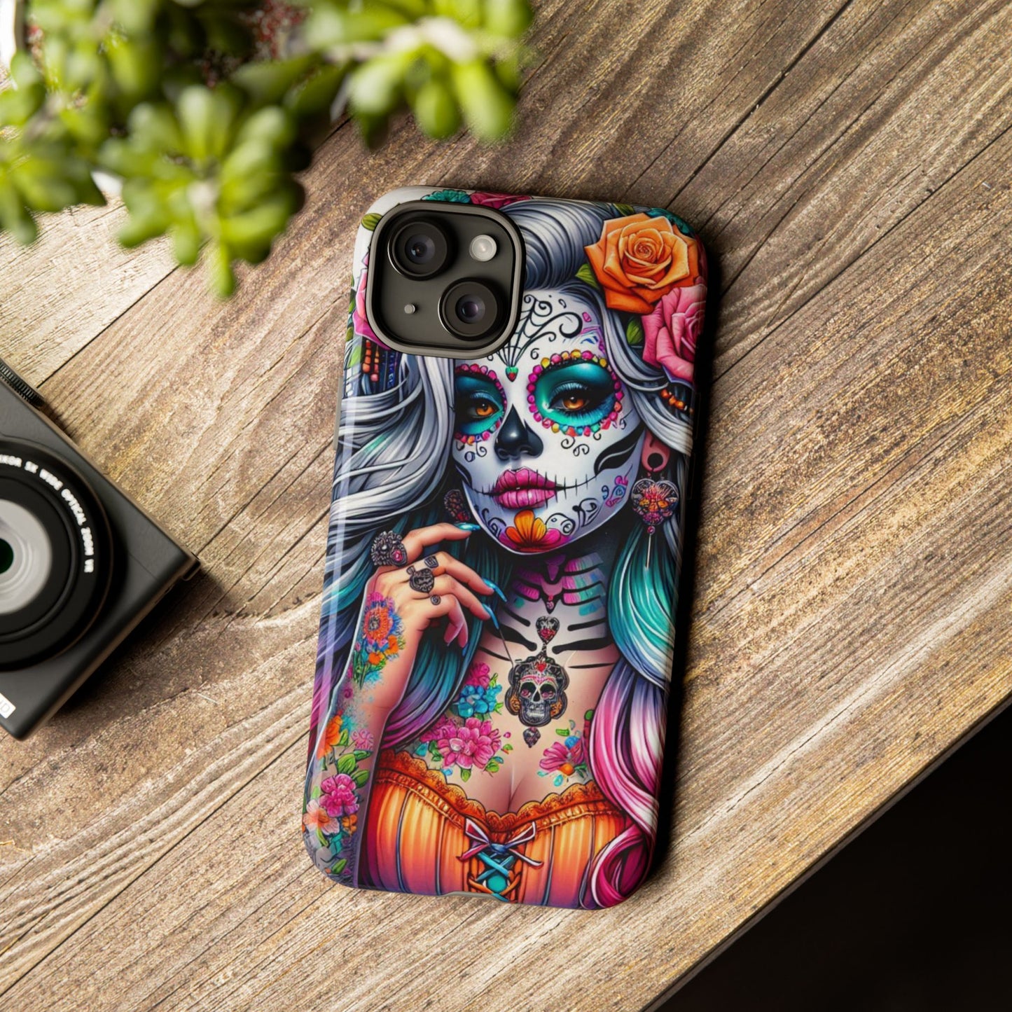 Sugar Skull Goddess – Día de los Muertos Floral Queen Mobile Cover