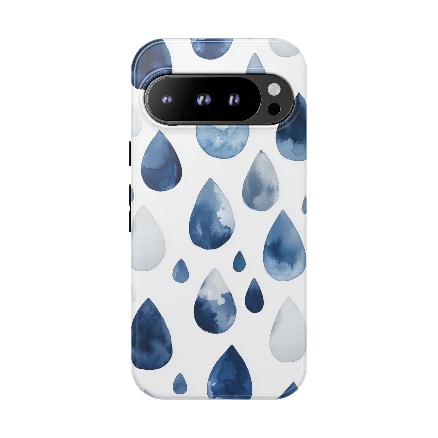 Indigo Rain Drops Watercolor Phone Case for iPhone, google Pixel & Samsung