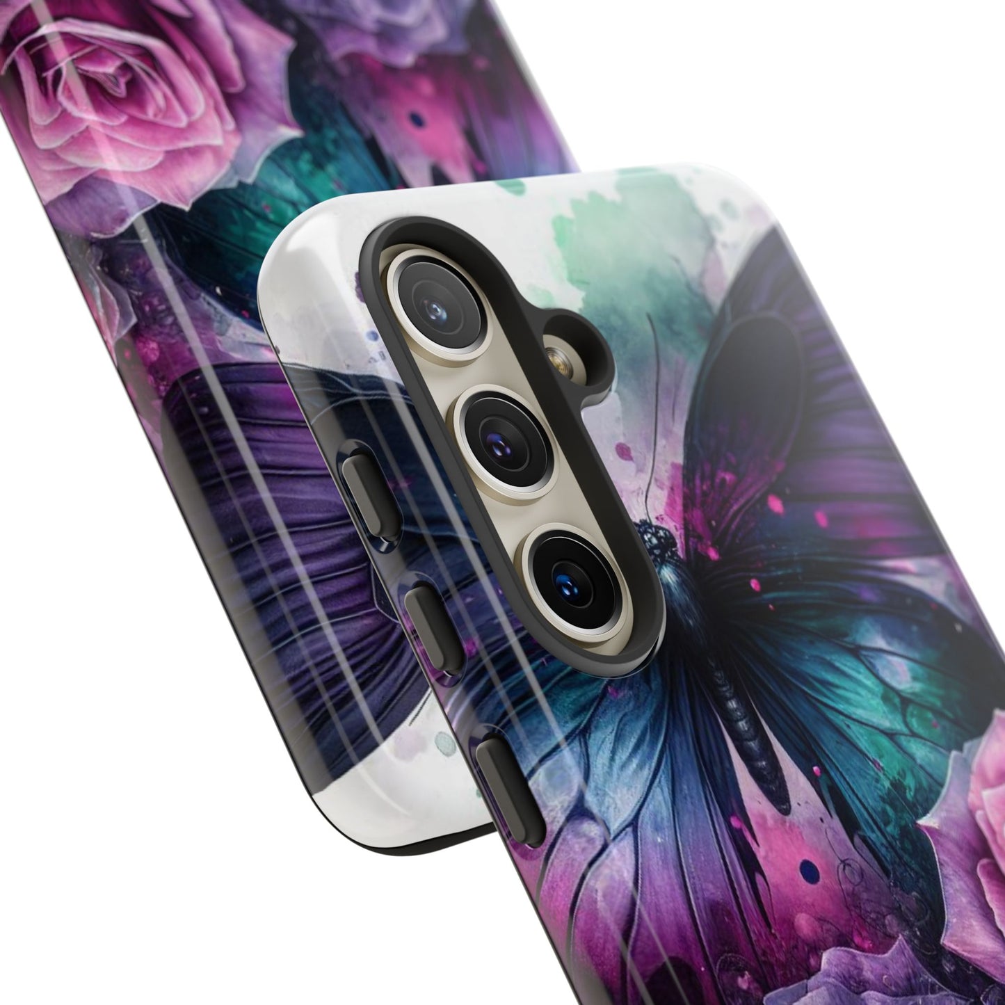 Mystic Bloom – Vibrant Butterfly & Rose Art Mobile Cover