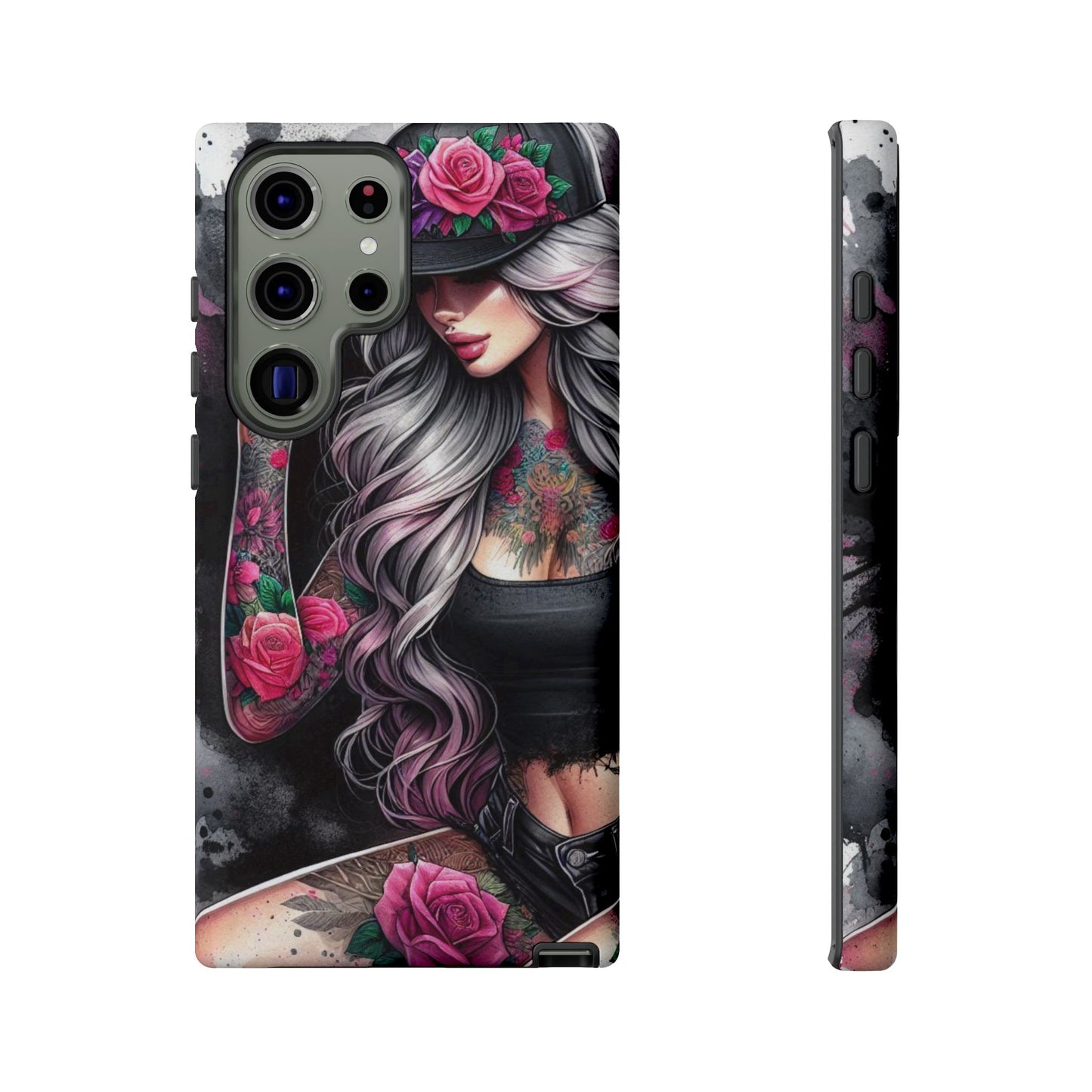 Ink & Roses – Edgy Floral Rebel Mobile Cover