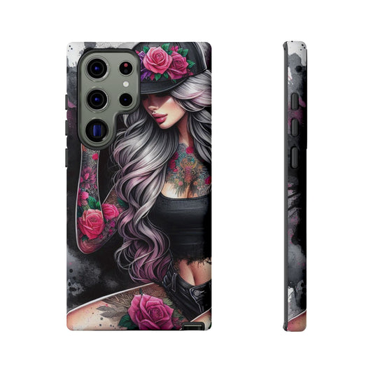 Ink & Roses – Edgy Floral Rebel Mobile Cover