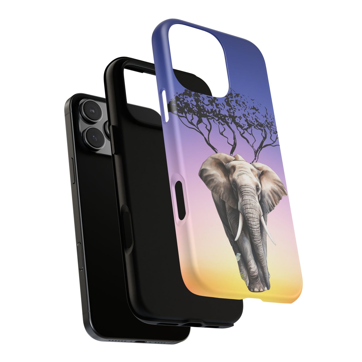 Surreal Elephant Tree Mobile Cover – Dreamy Sunset Fantasy
