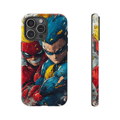 Comic Clash: Superhero Duo | Action, Power, Justice, Heroes, Manga Style Phone Case for iPhone, Samsung & Pixel